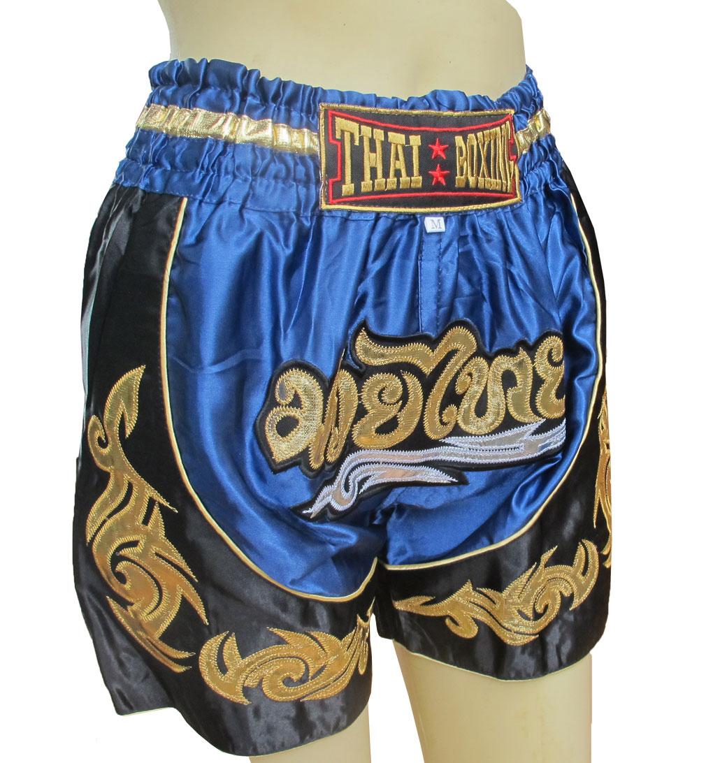 You Link Best Of Thai Boxing กางเกงมวยแบบเทห์ๆ แฟชั่นชุดนักมวยไทย ชุดสวย แบบสองสี  น้ำเงินดำ