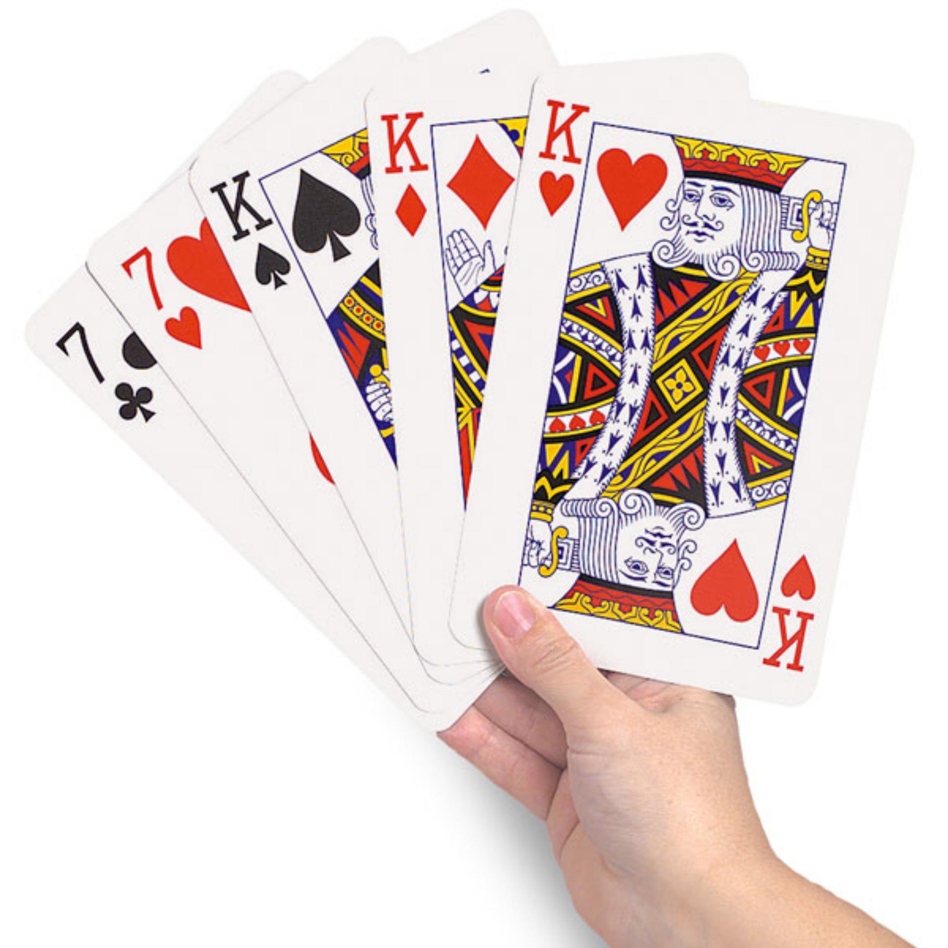 Giant Playing Cards สำรับไพ่ การ์ดกระดาษพลาสติกขนาดใหญ่ ขนาด 17x12cm.