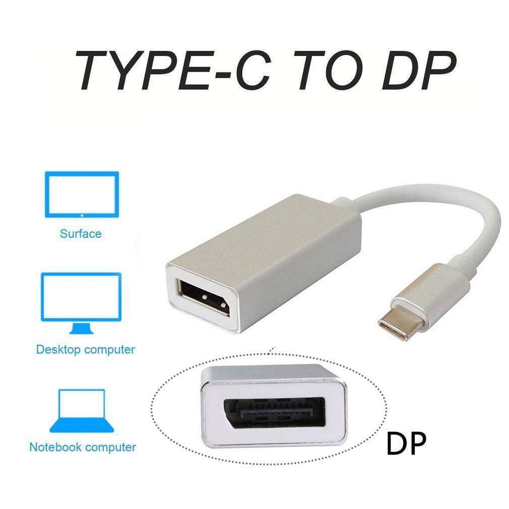1080P USB 3.1 Type C to DP Adapter USB-C to Display Port Adapters Converter Support 4K UHD for Macbook Pro 2015/2016/2017