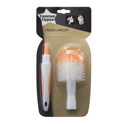 Tommee Tippee 2 In 1 CTN Bottle and Teat Brush ทอมมี่ทิปปี้ แปรงล้างขวดนม
