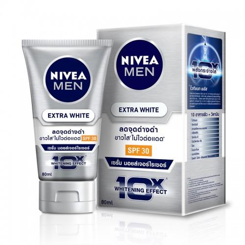 NIVEA Men Extra White Serum Moisturizer SPF30 Skin Whitening 80ml. นีเวีย เมน เอ็กตร้าไวท์ เซรั่ม มอ