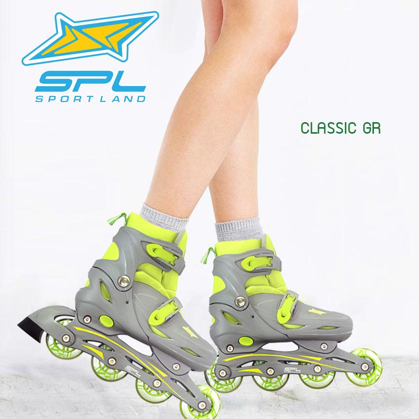 SPORTLAND โรลเลอร์สเก็ต อินไลน์ สเก็ต In-line Skate Roller Skate รุ่น CLASSIC GR มี 3 ไซส์ (เทา/เขียว)