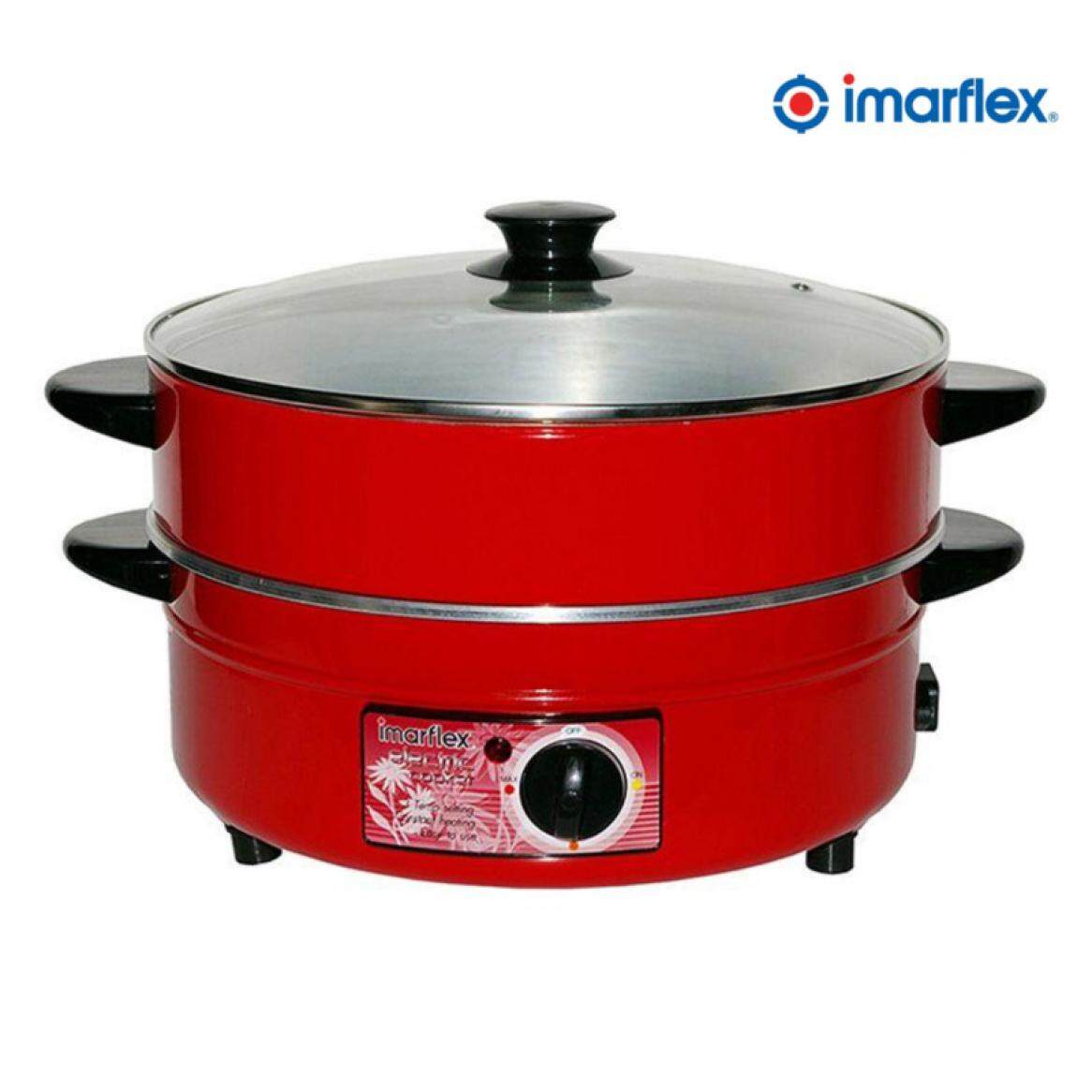 กระทะไฟฟ้า ฝาแก้ว Imarflex รุ่น MP-14 กระทะไฟฟ้า 2 ชั้น Electric Pan  Gill Pans