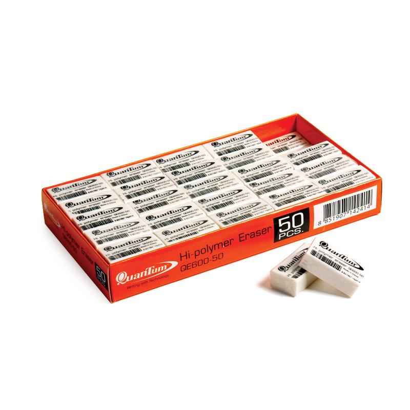 ยางลบดินสอ (กล่อง50ก้อน) ขาว ควอนตั้ม QE600-50 จำนวน 1 กล่อง