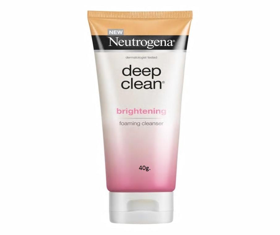 Neutrogena Deep Clean Brighting Foaming Cleanser นูโทรจีนา ดีพ คลีน ไบรท์เทนนิ่ง โฟมมิ่ง คลีนเซอร์ โฟมล้างหน้า 40ml.