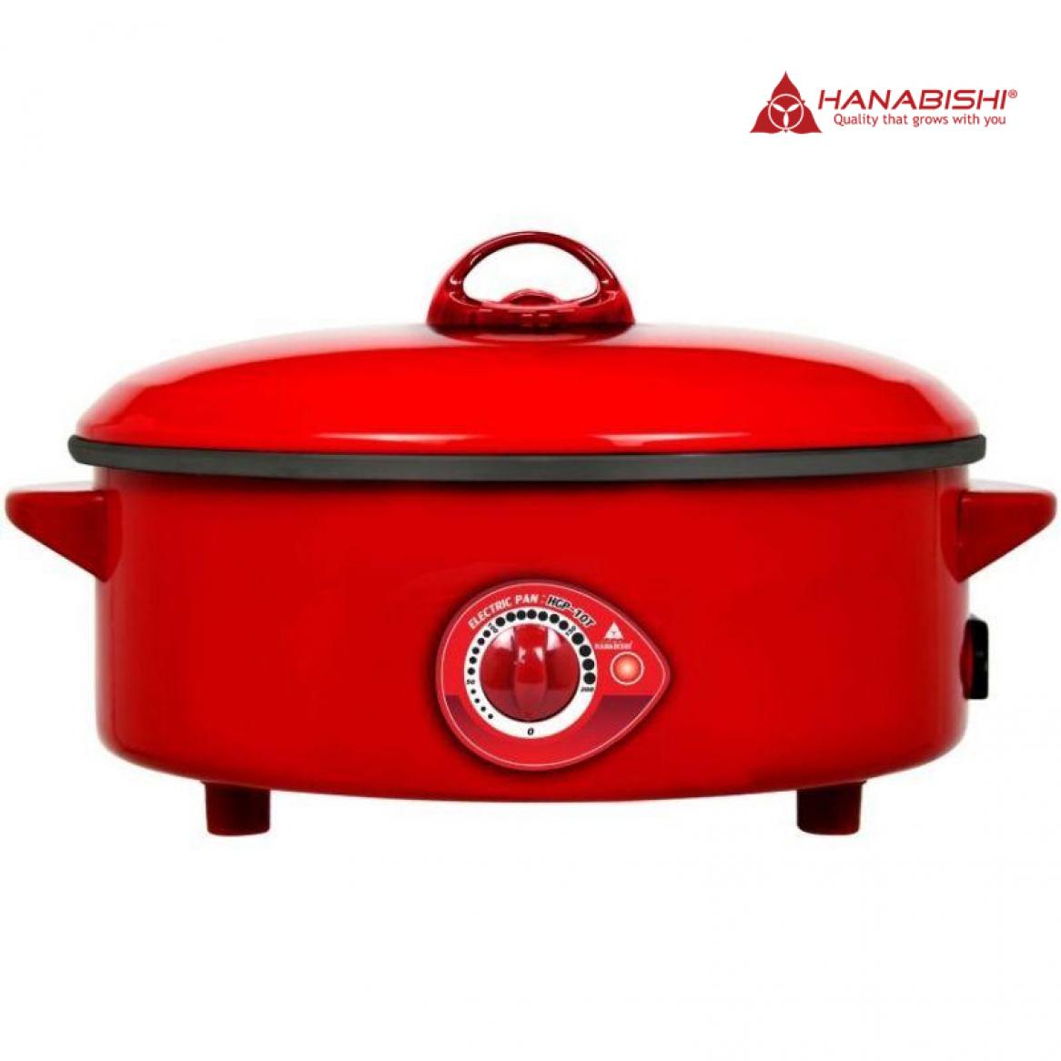 Hanabishi กระทะไฟฟ้า รุ่น HGP-10T - สีแดง Electric Pan  Gill Pans กระทะไฟฟ้าอเนกประสงค์