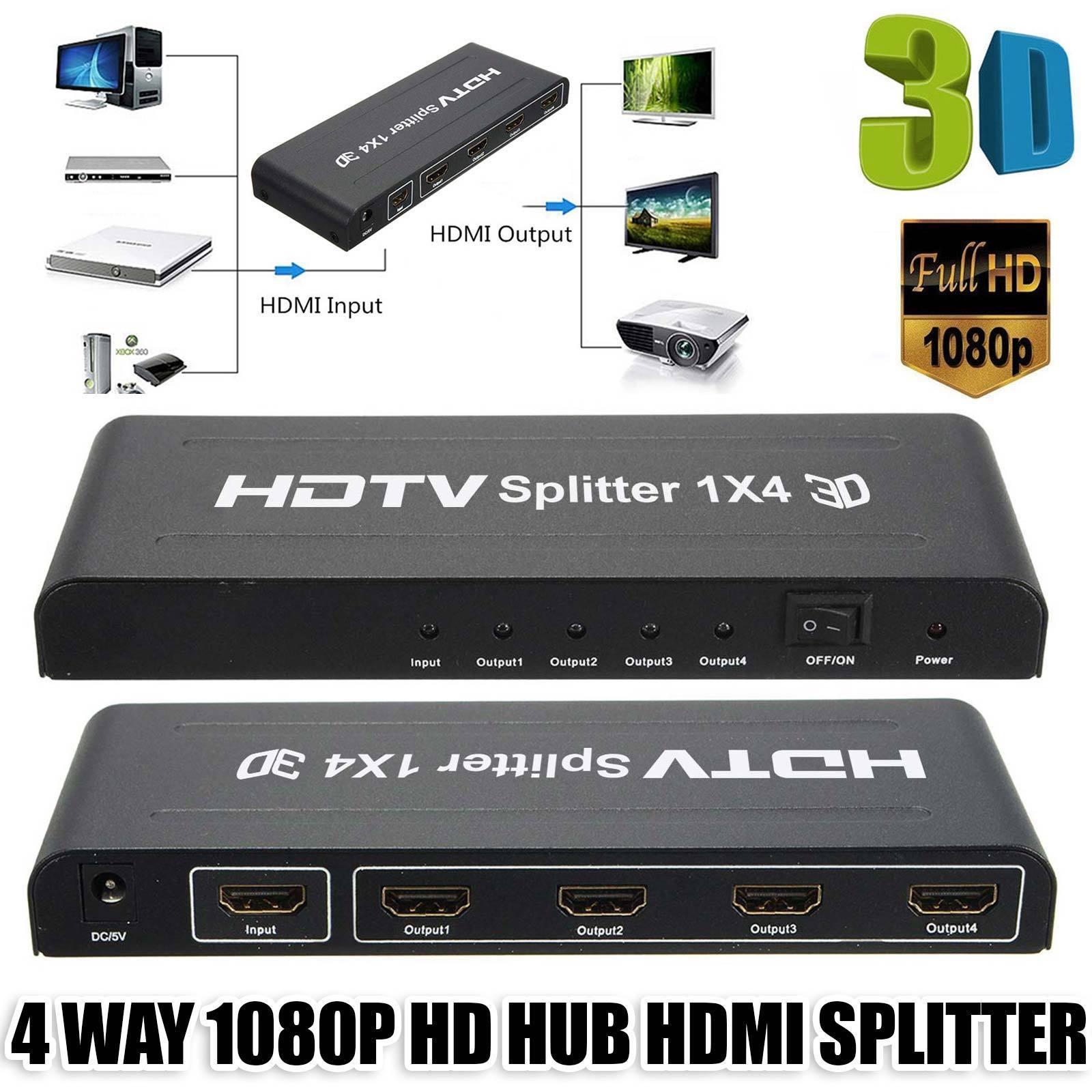 hdmi splitter เข้า1ออก4จอ FULL HD 3D 1080p เวอร์ชั่น1.4adapter power