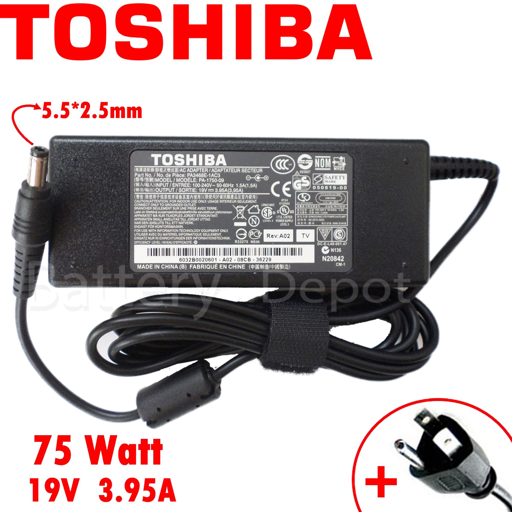 Toshiba Adapter ของแท้ 19V/3.95A 75W หัวขนาด 5.5*2.5mm สายชาร์จ อะแดปเตอร์ 