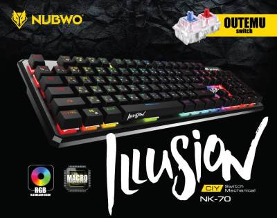 Nubwo NK-70 ILLusion RGB Gaming Mechanical Keyboard [Blue Switch]