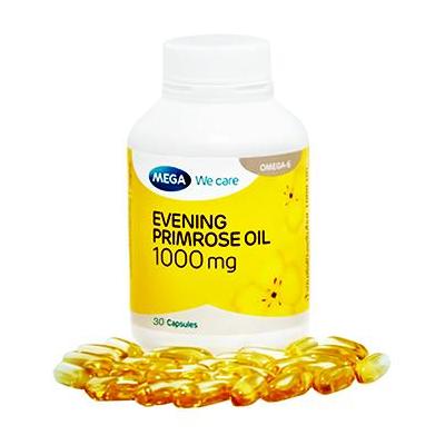 เมกก้า อีฟนิ่งพรีมโรส 30 เม็ด Mega:Evening Primrose Oil 30 Capsules เมกก้า อีฟนิ่งพรีมโรส 30 เม็ด Mega:Evening Primrose Oil 30 Capsules