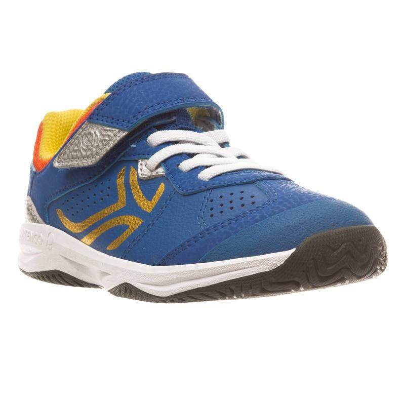 รองเท้าเด็กสำหรับใส่เล่นเทนนิสรุ่น TS160 (สีน้ำเงินลาย RAINBOW)