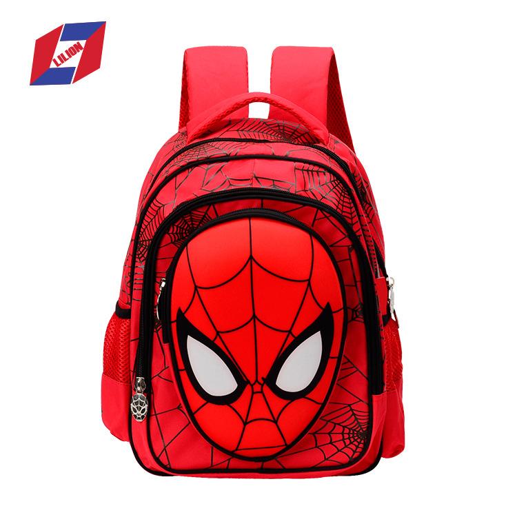 3D Spider-Man เด็กประถมชายกระเป๋านักเรียนโรงเรียนอนุบาล 1-3 อายุกระดูกสันหลังลดการกดทับกระเป๋าเป้เด็กเด็กกระเป๋าเป้