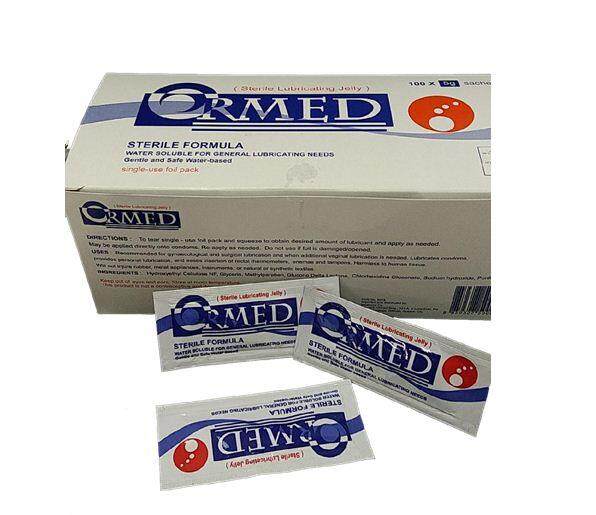 ORMED Sterile lubricating jelly เจลหล่อลื่น สูตรน้ำ ปราศจากเชื้อ 5 กรัม x 50 ซอง ใช้ได้กับถุงยาง ไม่ทำให้ขาดเหมือนวาสลีน ใช้ได้ทุกเพศและเกย์ for lubricating, condoms