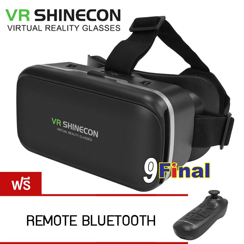 แว่น VR 3D, แว่นตา VR 3 มิติ VR SHINECON G04A (Gen 6) 3D Virtual Reality Glasses Google Cardboard Helmet สำหรับ ดูหนัง ฟังเพลง รองรับโทรศัพท์ 4-6 นิ้ว แถมฟรี VR SHINECON SC-B03 รีโมทคอนโทรล
