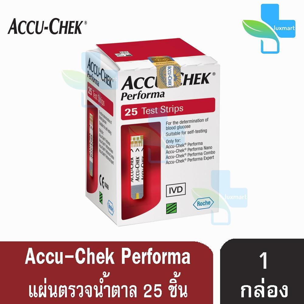 ACCU-CHEK Performa แอคคิว-เช็ค แผ่นวัดระดับน้ำตาล  (25 ชิ้น/กล่อง) [1 กล่อง]