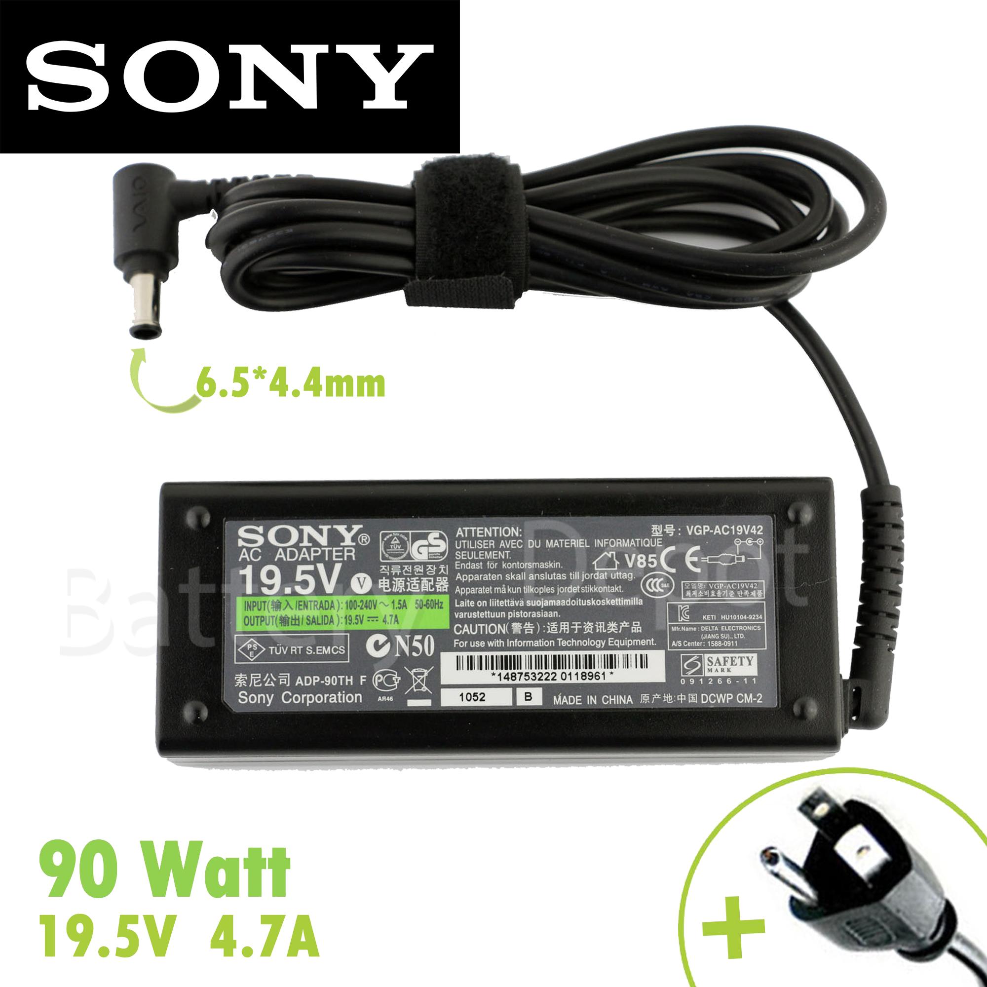 Sony AC Adapter ของแท้ 19.5V/4.7A 90W หัวขนาด 6.5*4.4mm สายชาร์จ อะแดปเตอร์ 