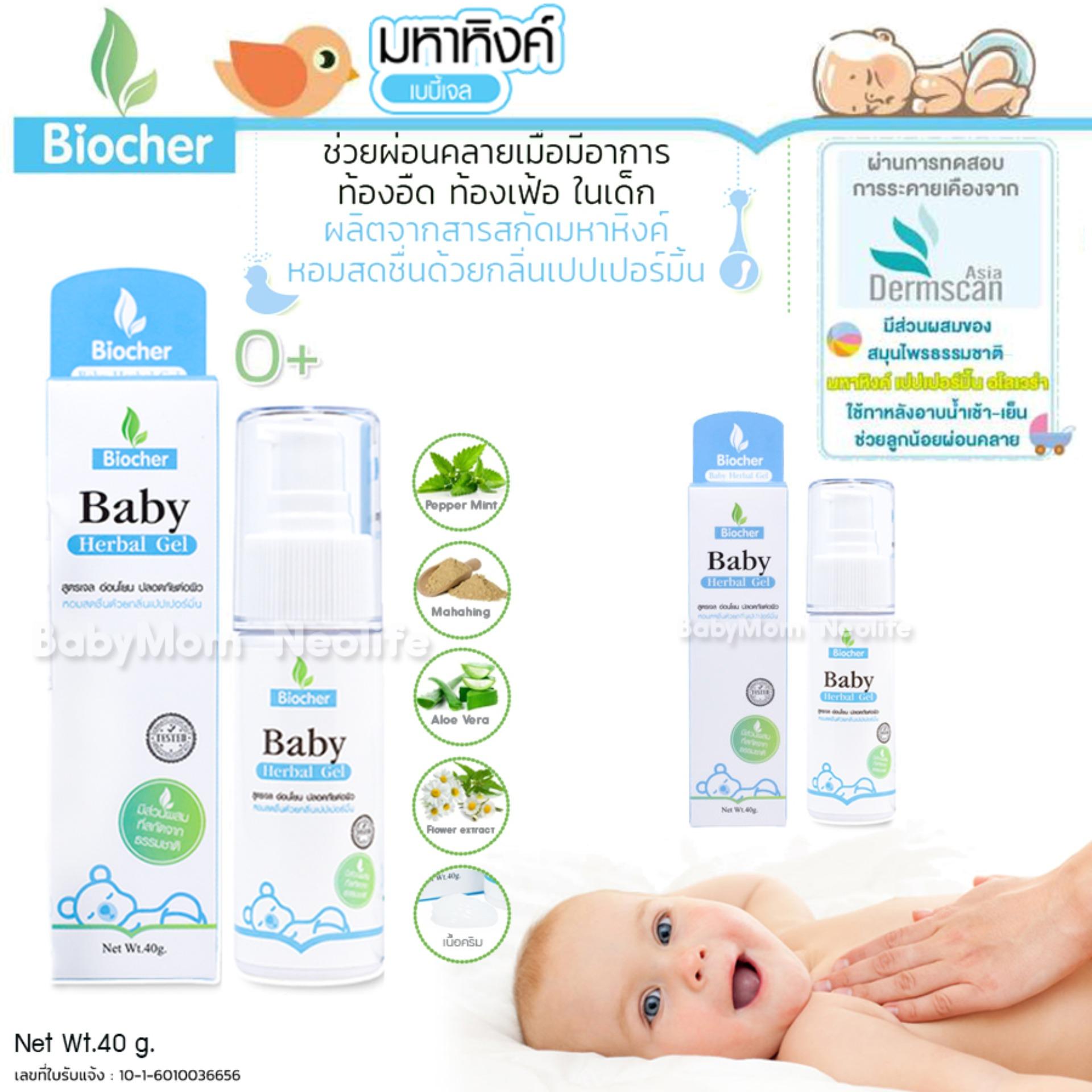 Biocher Baby gel Colic มหาหิงค์ ลดอาการท้องอืด ท้องเฟ้อ กลิ่นเปปเปอร์มิ้น Pepper mint หอมสดชื่น