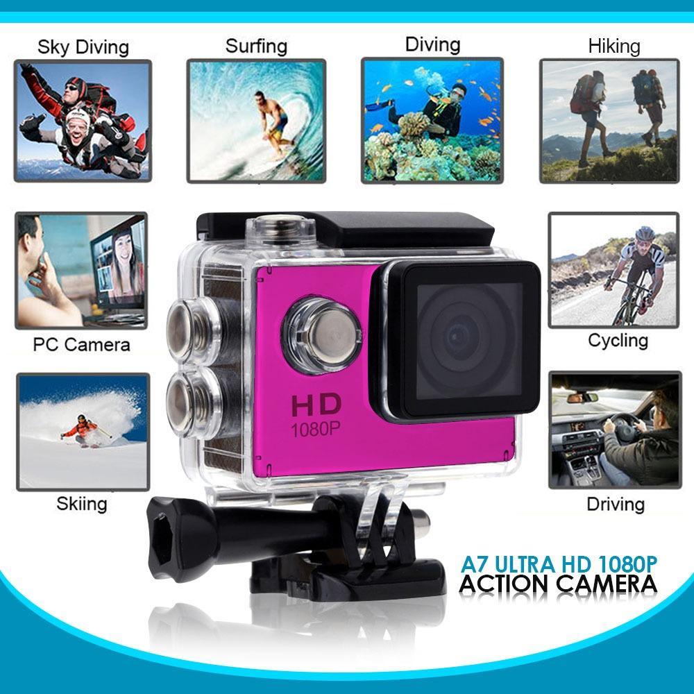 NY Gadget กล้อง ติดหมวก กล้องรถ Action Camera มีจอ LCD คุ้มที่สุด HD 1080P กันน้ำ 30 เมตร มุมกว้าง 140° พร้อมอุปกรณ์ เคสกันน้ำ