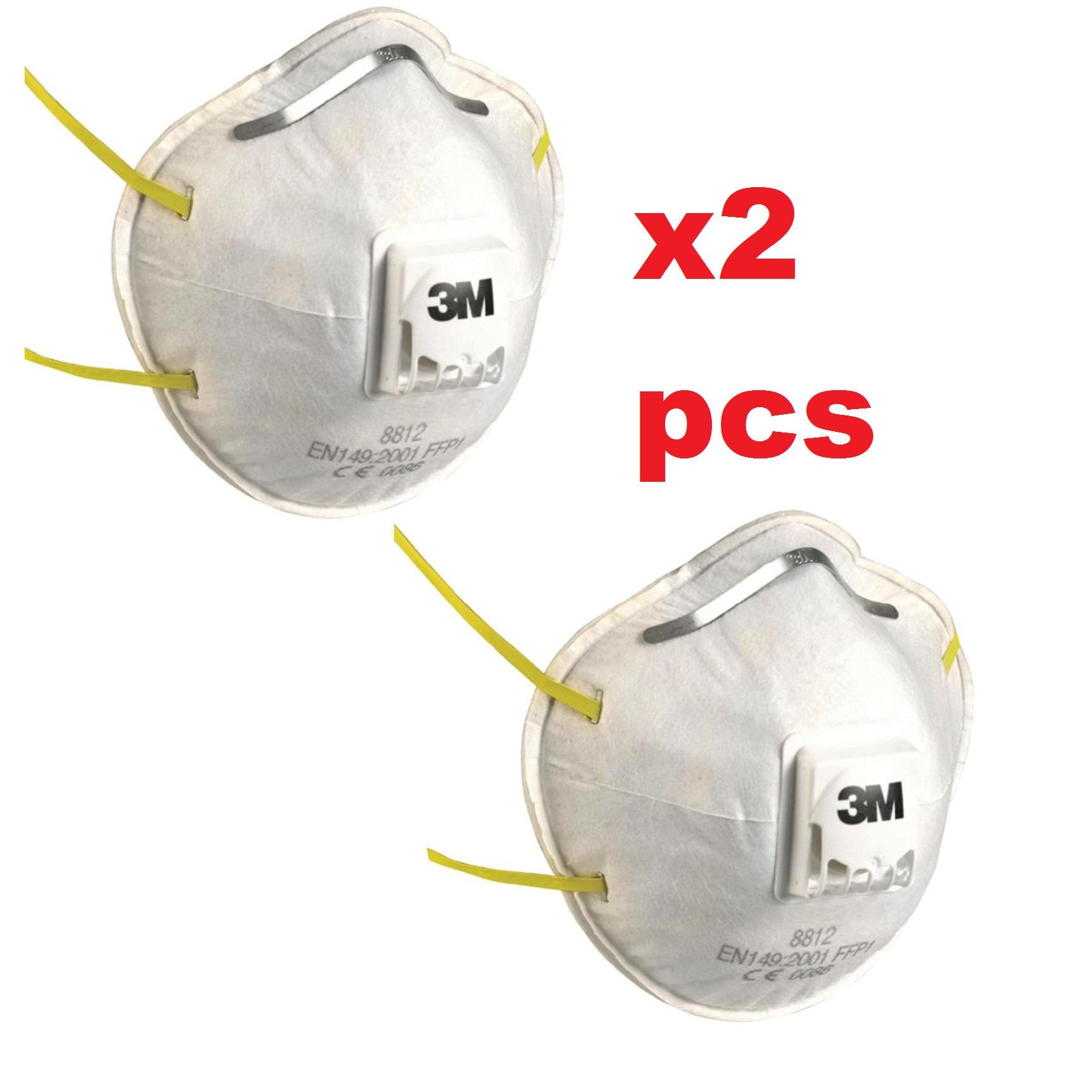 3M 8812 P1 (x 2ชิ้น) หน้ากากป้องกันฝุ่น ละออง พร้อมวาล์วระบายอากาศ FFP1 Disposable Face Mask, Valved Adjustable Nose Clips 3M 8812 P1 (x 2ชิ้น) หน้ากากป้องกันฝุ่น ละออง พร้อมวาล์วระบายอากาศ FFP1 Disposable Face Mask, Valved Adjustable Nose Clips