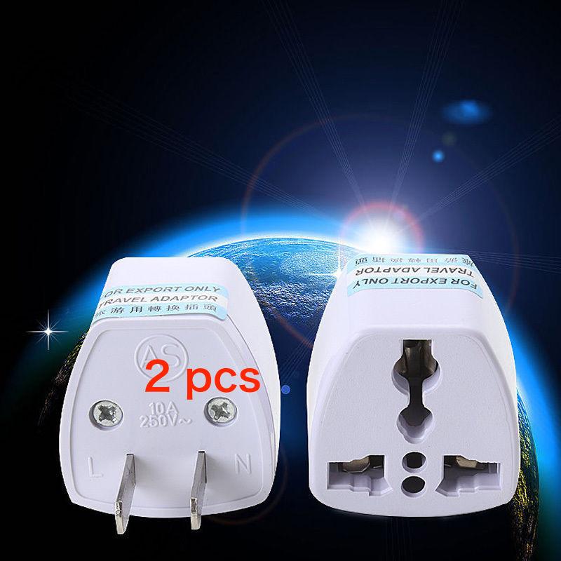 250V 10A Universal EU UK AU To US USA AC Travel Power Plug Charger Adapter Conversion Adaptor Converter for Travel Home Use 2pcs