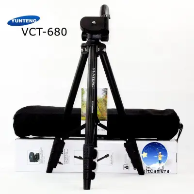 Original 100% & Free Shipping YUNTENG ขาตั้งกล้อง รุ่น Yunteng VCT-680 (Black) แถมตัวหนีบมีอถือยึดได้ สูงสุด149ซม