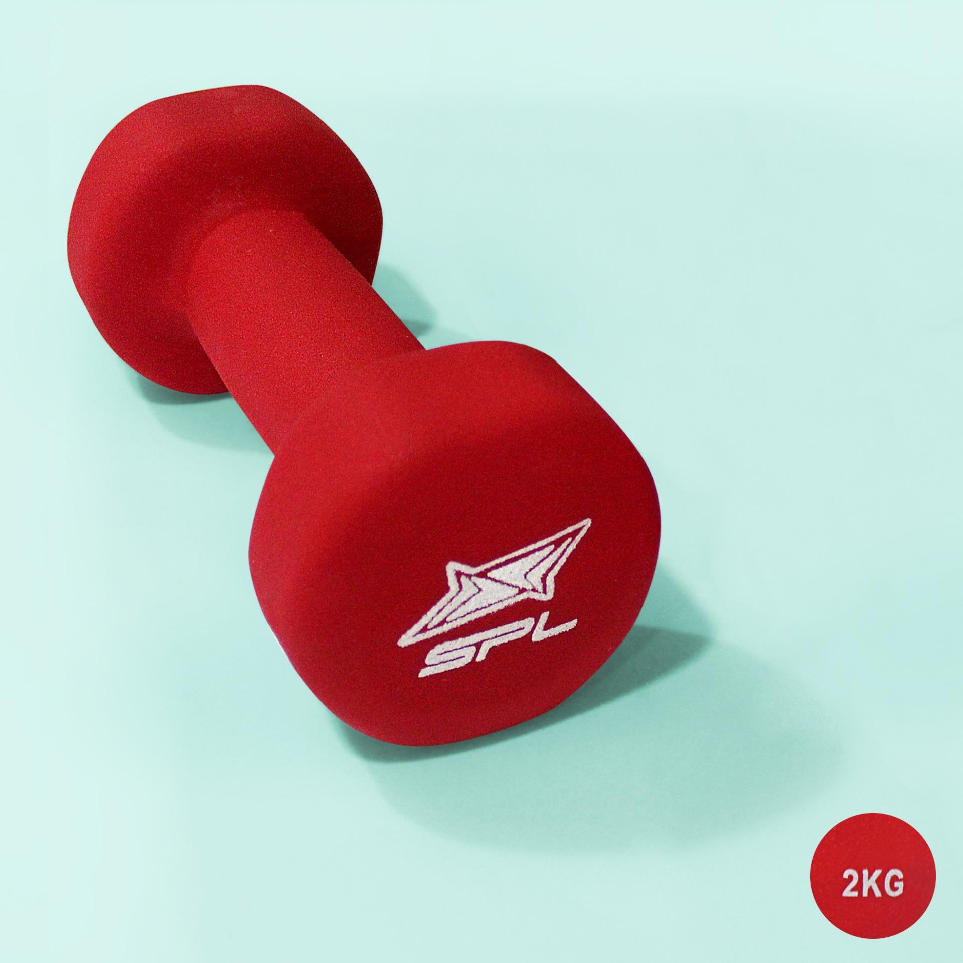 SPORTLAND ดัมเบล Neoprene Dumbbell Rubber 2 kg. รุ่น IR92004 (Red)