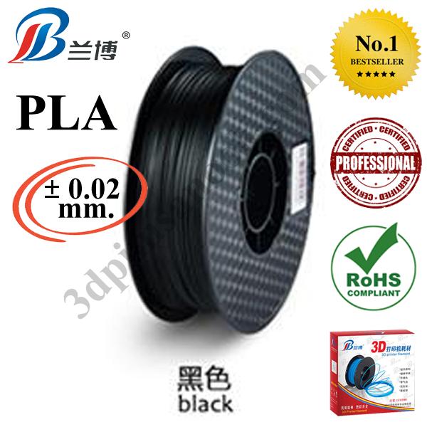 PLA Filament for 3D Printer 1.75 mm. 1 kg. สีดำ