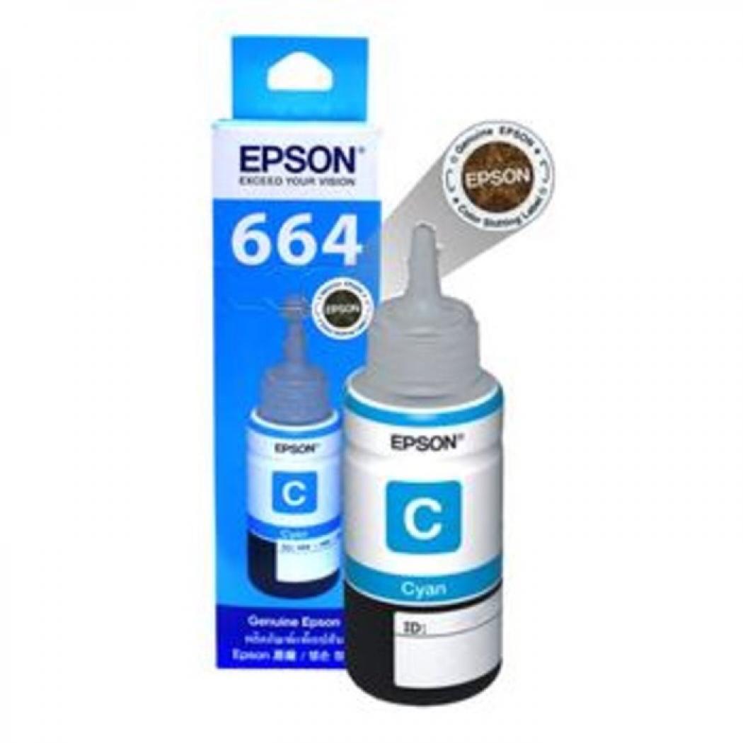 Epson หมึกเติมเอปสัน Ink Tank T664 (CT13T664200)  Cyan 70ml ของแท้ มีกล่อง (สีฟ้า) 