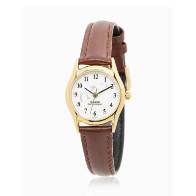 CASIO นาฬิกาข้อมือผู้หญิง สายหนัง รุ่น LTP-1094Q-7B9RDF - Brown/White
