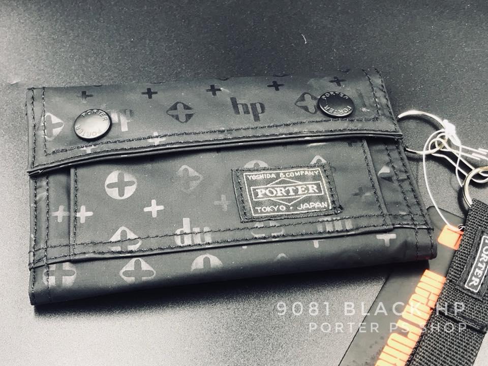 Porter Brand กระเป๋าสตางค์ แฟชั้น คุณภาพดี แท้รุ่น 9081 (ดำลายบวก HP)