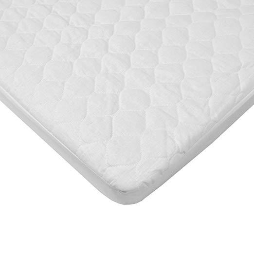 American Baby Company : ABC2766* ผ้าคลุมที่นอนเด็กกันน้ำ Waterproof Quilted Cotton Bassinet Size Fitted Mattress Pad Cover, White