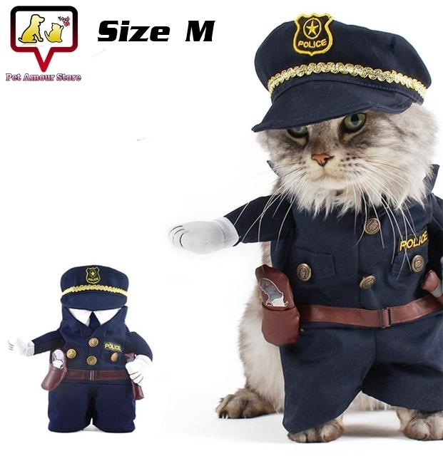 ชุดตำรวจ เสื้อตำรวจ ชุดแฟนซี สำหรับสุนัขและแมว ไซส์ M