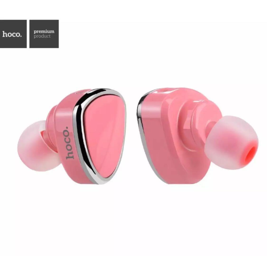 ของแท้ 100% หูฟังบลูทูธ Hoco E7 หูฟังไร้สาย Premium Earphone Bluetooth V4.1ชมพู