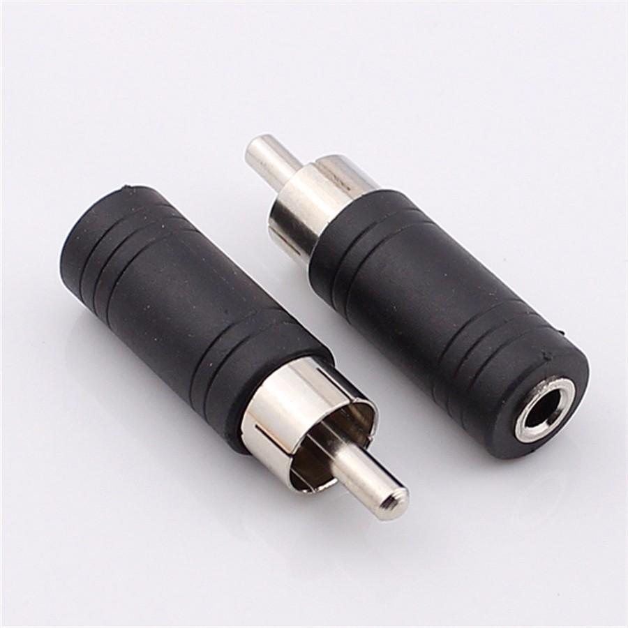 Di shop 3.5mm Mono Jack Socket Female to AV RCA Plug Male Audio extension Adapter Nickel Plated