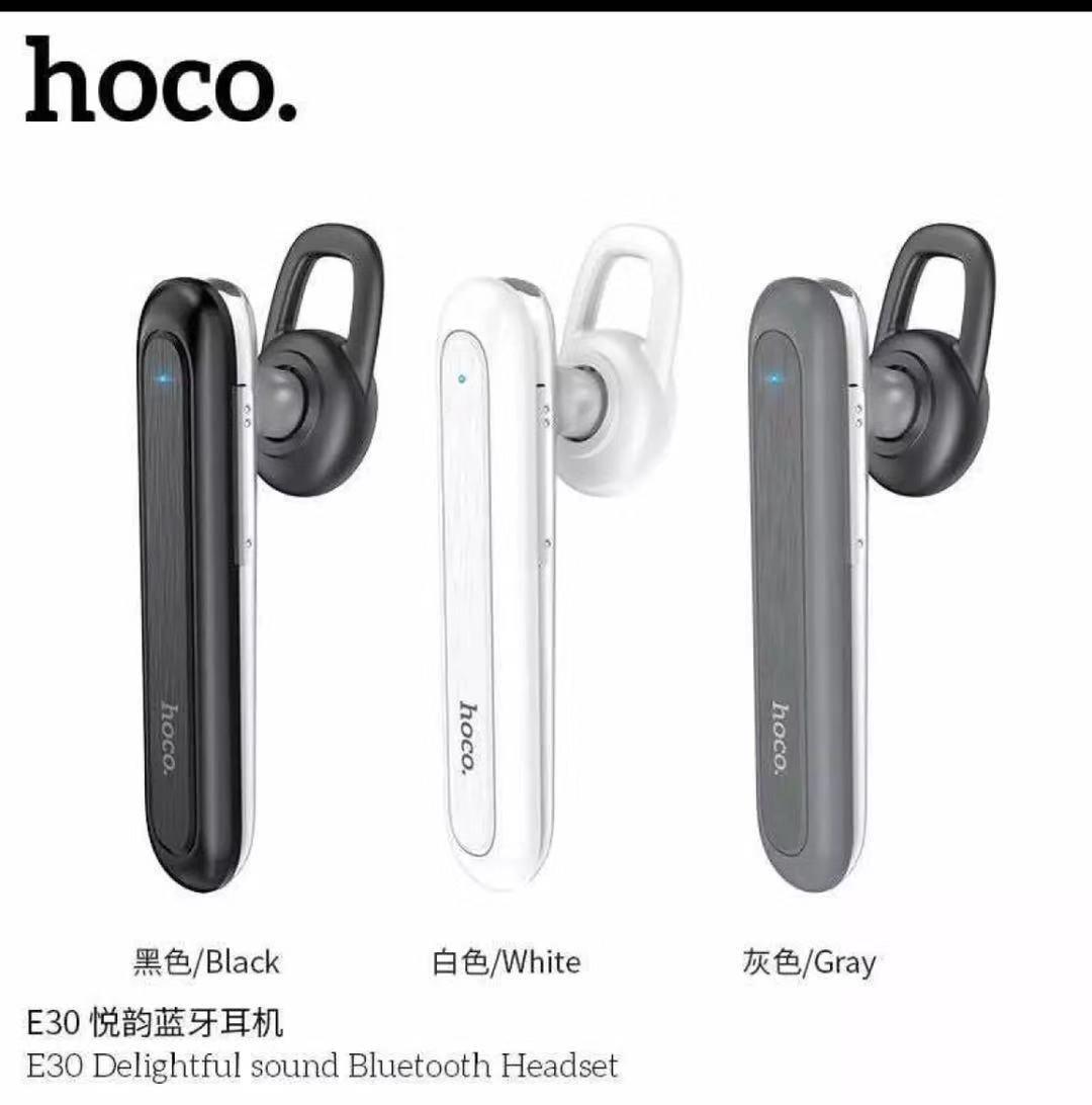 [แบตใช้ได้นานที่สุด] หูฟังบลูทูธ Hoco E30 รุ่นความจุแบตเยอะสุด แบตอึดที่สุด คุยต่อเนื่องได้ถึง 2-5 ชม. [ มี 3 สี คือ สีดำ สีขาว สีเทา ] ใช้ได้กับมือถือทุกรุ่นทุกยี่ห้อ Wireless Headset Bluetooth 4.1 [ของแท้ 100%]