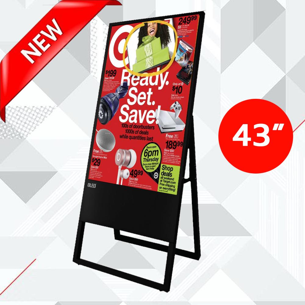 ป้ายโฆษณาดิจิตอล Smart Signage ตั้งพื้นขนาดจอ 43 นิ้ว Full HD (ใหม่ล่าสุด 2018)