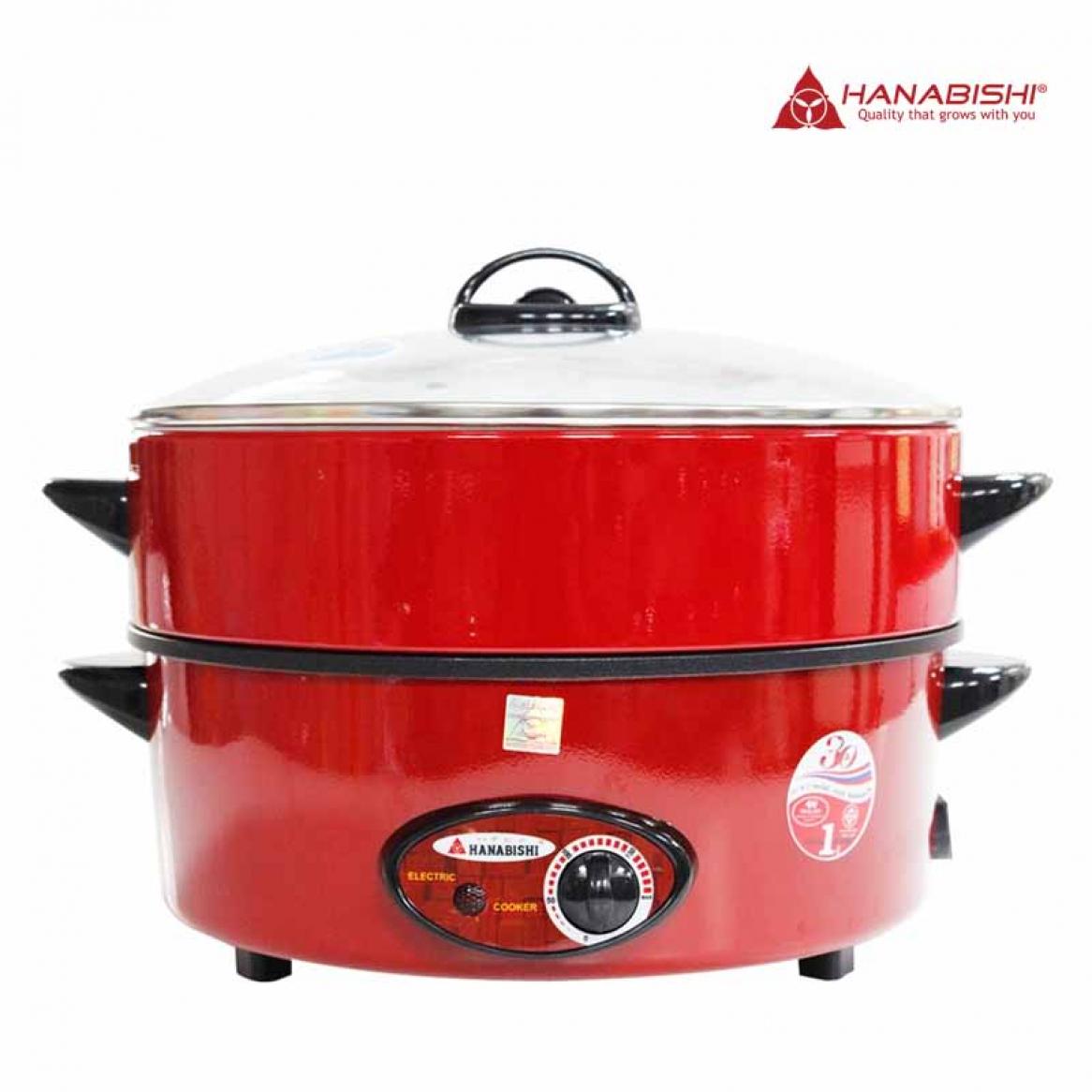 Hanabishi กระทะไฟฟ้า รุ่น HTP-360S - สีแดง Electric Pan  Gill Pans