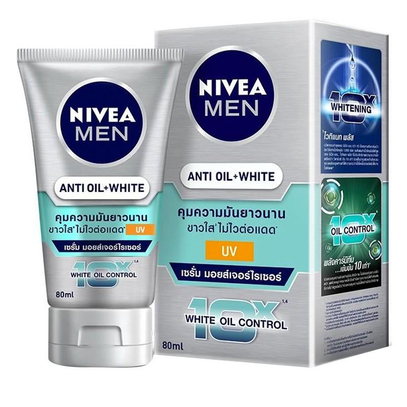 NIVEA Men Anti Oil - White Serum Moisturizer Skin Whitening Oil Control UV 80ml. นีเวีย เมน ไวท์ ออย คอนโทรล ยูวี เซรั่ม