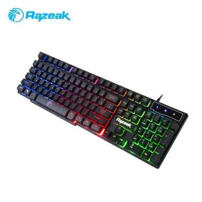Razeak Backlighted Gaming keyboard รุ่น RK-8165 ไฟ LEDแสดงไฟรูปแบบ Rainbow Razeak Backlighted Gaming keyboard รุ่น RK-8165 ไฟ LEDแสดงไฟรูปแบบ Rainbow