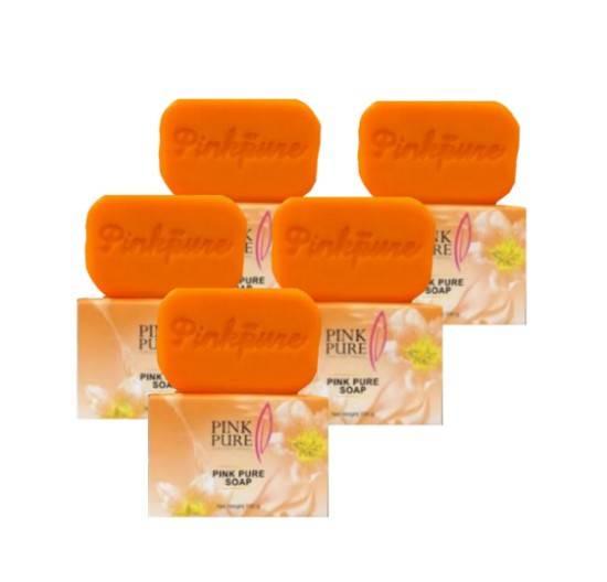 สบู่พิ้งเพรียว Pink Pure Soap 100g.สบู่หน้าใส (5 ก้อน )