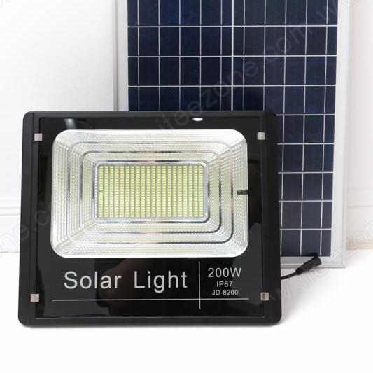 LEDZone สปอร์ตไลท์ โซล่าเซลล์ 200W แท้จาก JD รุ่น JD-8200 แสงขาว Floodlight ฟลัดไลท์ Spot Light Solar cell 200 วัตต์ โคมเพชร โคมไฟสวน โคมไฟถนน โคมไฟโรงรถ โคมไฟพลังงานแสงอาทิตย์ แผงโซล่าร์ รีโมท รุ่นใหม่ 2018