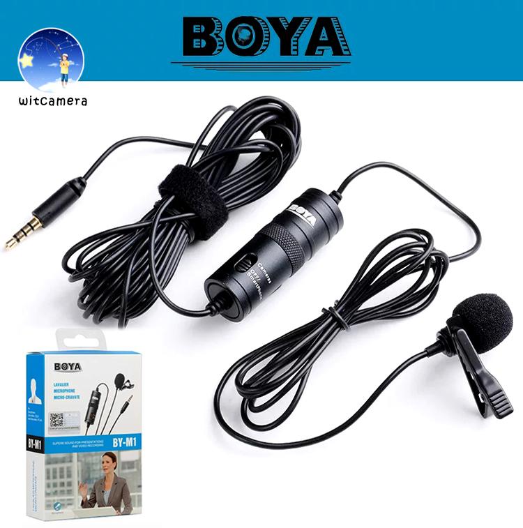 Boya BY-M1 ไมโครโฟน สำหรับไลฟ์สด สำหรับสมาร์ทโฟน กล้อง ตัดสียงรบกวนคุณภาพสูง สายยาว6เมตร Boya BY-M1 Live Microphone for Smartphone Camera High quality ，cable 6 meter long