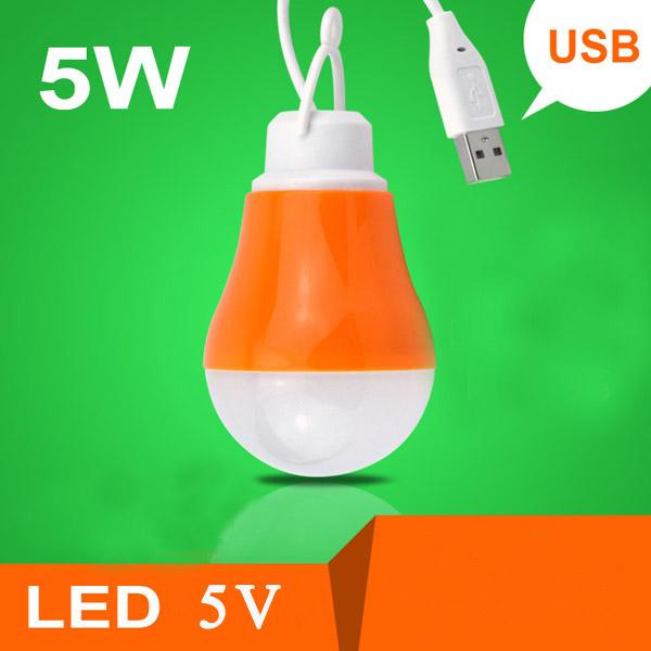 หลอดไฟ LED 5V 5W ขั้ว USB