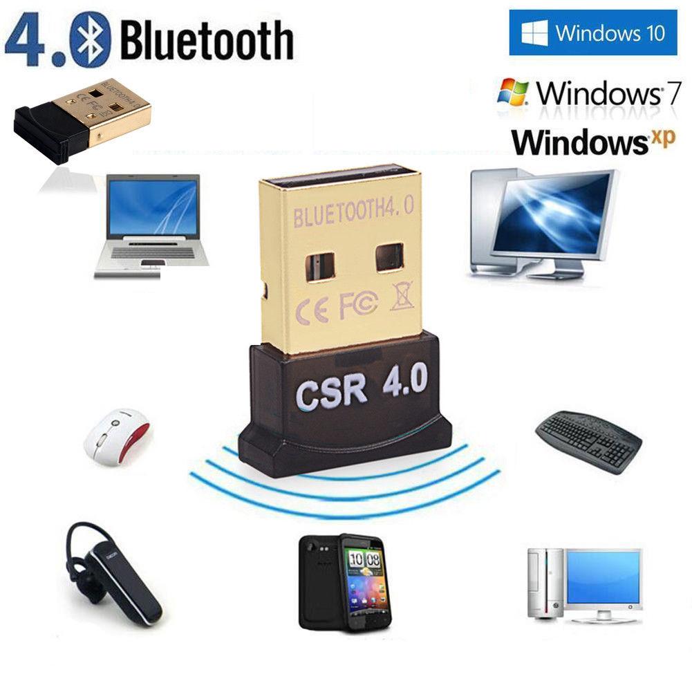 USB Bluetooth V4.0 CSR Wireless Mini Dongle Adapter For Win7 8 10 PC MAC Laptop