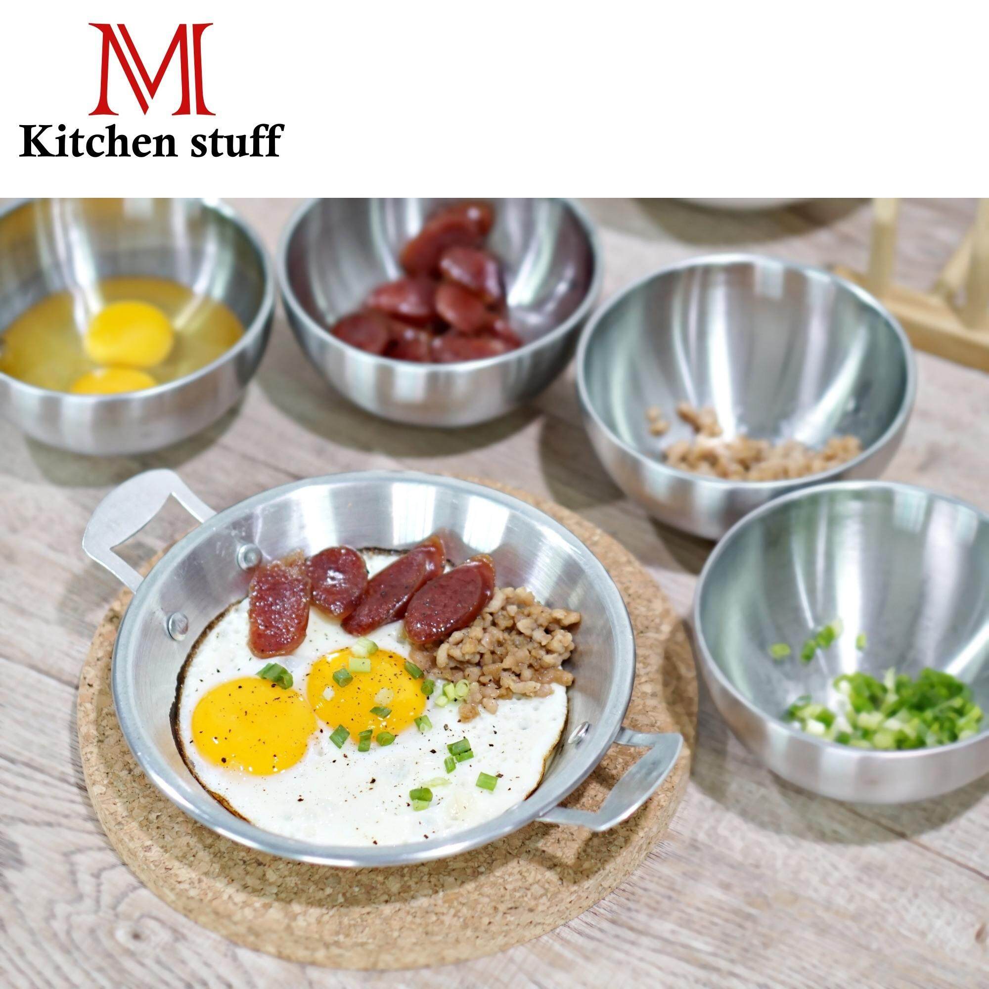 M Kitchenstuff กระทะ กระทะทำไข่กระทะ ไข่กระทะ กระทะทอดไข่ กระทะไข่ดาว อลูมิเนียม ขนาด 17 ซม