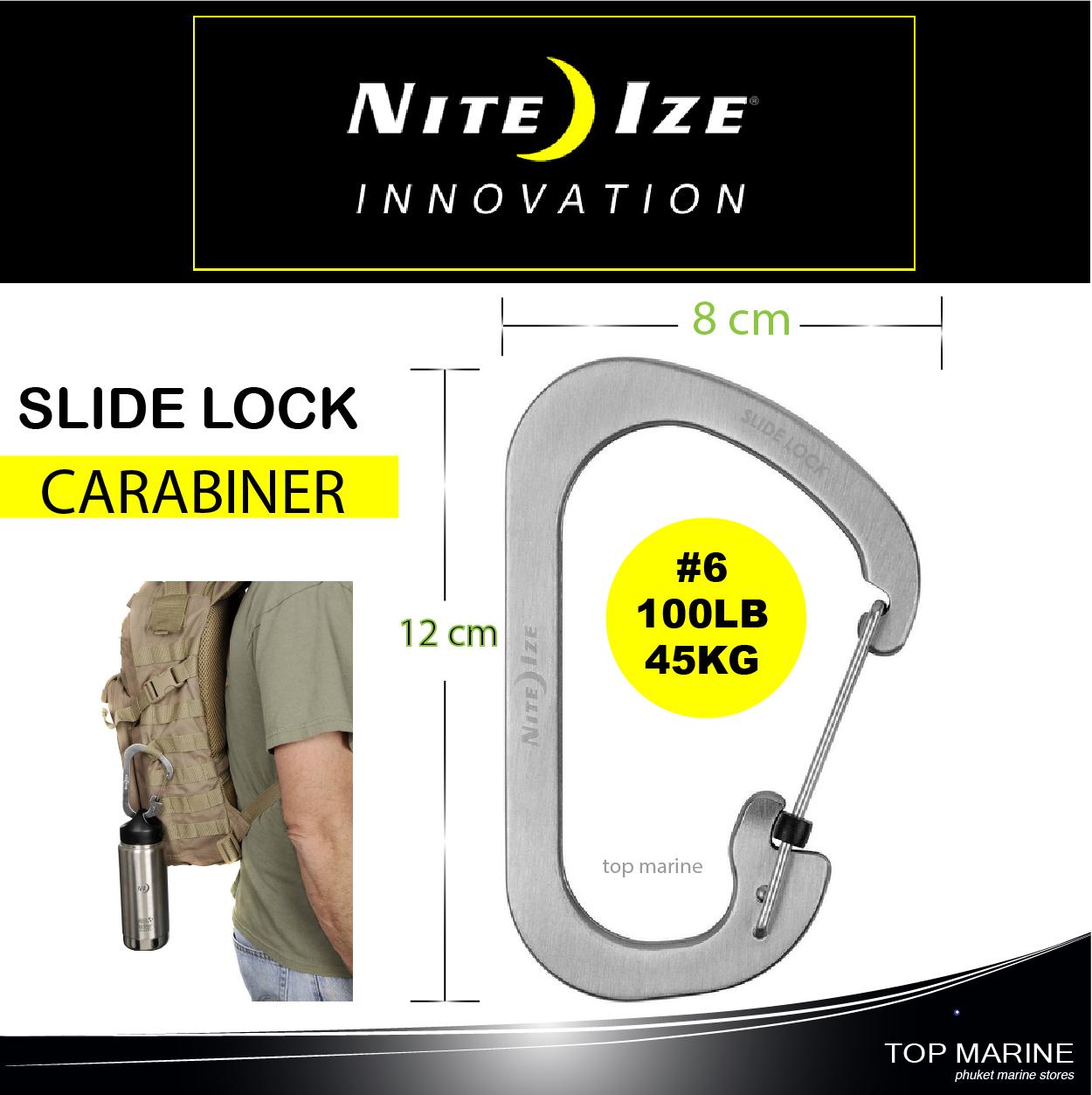 Nite Ize SlideLock Carabiner Size #6 Stainless ที่เกี่ยวล็อค