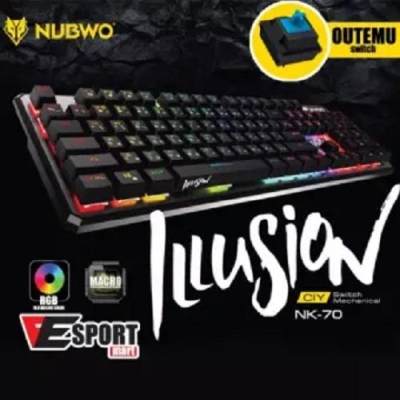 NUBWO ILLUSION MECHANICAL BLUE OUTEMU SWITCH GAMING KEYBOARD รุ่น NK-70