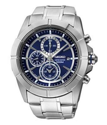 Karnvera Shop นาฬิกาข้อมือชาย Seiko Lord Chronograph Men Watch Silver/Blue Dial Stainless Steel  SNDE79P1