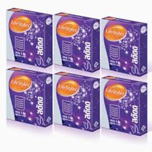LifeStyles ไลฟ์สไตล์ สตัดด์ ผิวไม่เรียบ แบบนุ่ม ขนาด 52 มม. (3 ชิ้น x 6 กล่อง)