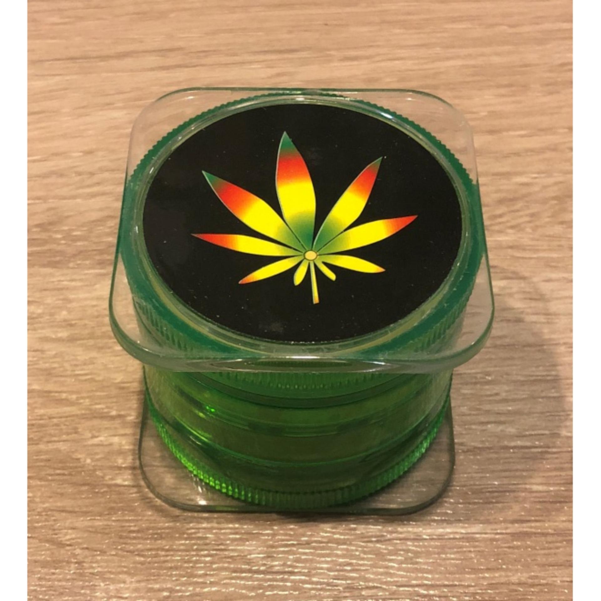 ที่บดขนาด 60 มม 5 ชั้น Green MJ Leaf Plastic Grinder
